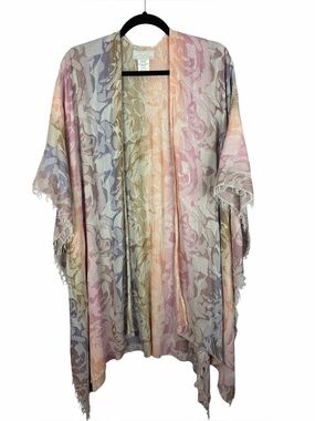 Zighilli Made in Italy Pastel Floral Wrap Shawl Ruana One Size Lightweight